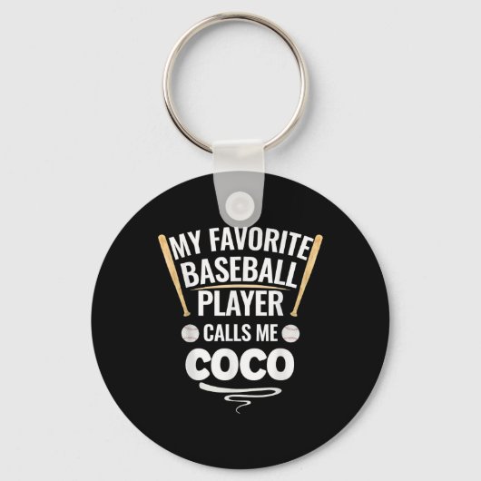 Mijn favoriete honkbalspeler noemt me Coco Sleutelhanger (Voorkant)