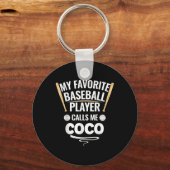 Mijn favoriete honkbalspeler noemt me Coco Sleutelhanger (Voorkant)