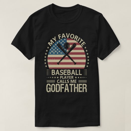 Mijn favoriete honkbalspeler noemt me GODFATHER US T-shirt (Design voorkant)