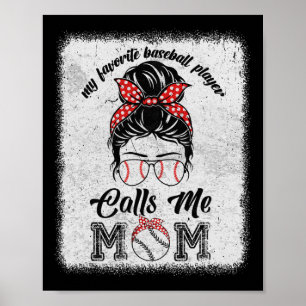 Mijn favoriete honkbalspeler noemt me mama honkbal poster