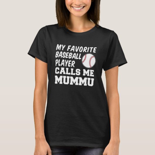 Mijn favoriete honkbalspeler noemt me Mummu Fins T-shirt (Voorkant)