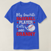 Mijn favoriete honkbalspeler noemt me oma moeder t-shirt (Design voorkant)