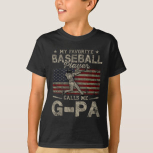 Mijn favoriete honkbalspeler noemt me opa vader&# t-shirt