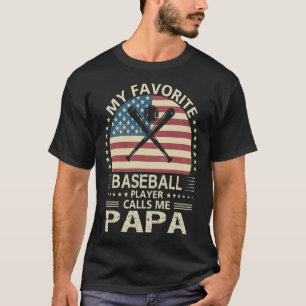 Mijn favoriete honkbalspeler noemt me PAPA US-vlag T-shirt