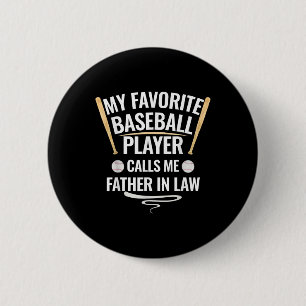 Mijn favoriete honkbalspeler noemt me schoonvader ronde button 5,7 cm