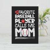 Mijn favoriete honkbalspeler roept me mam T-shirt Save The Date (Staand voorkant)