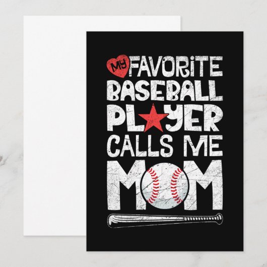Mijn favoriete honkbalspeler roept me mam T-shirt Save The Date (Voorkant / Achterkant)