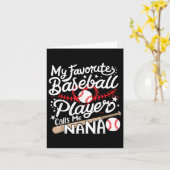 Mijn favoriete honkbalspeler roept me Nana-honkbal Kaart (Gele Bloem)