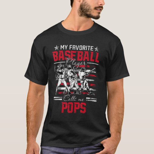 Mijn favoriete honkbalspeler roept me Poppen Ameri T-shirt (Voorkant)
