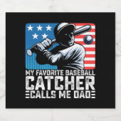 Mijn favoriete honkbalvanger noemt me vader bier etiket (Enkel label)