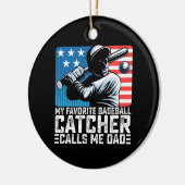 Mijn favoriete honkbalvanger noemt me vader keramisch ornament (Links)