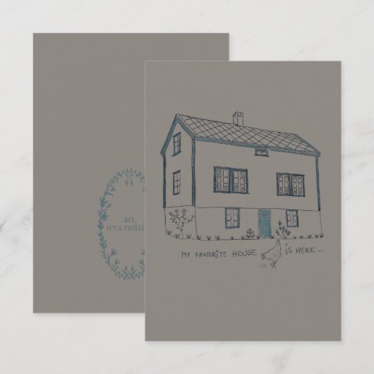 Mijn favoriete huis is hier bedankkaart (Voorkant / Achterkant)