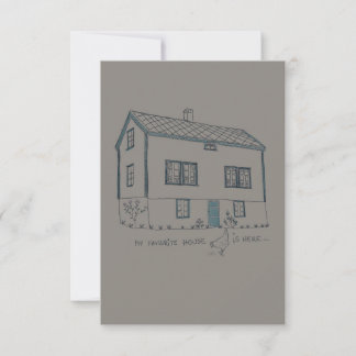 Mijn favoriete huis is hier bedankkaart