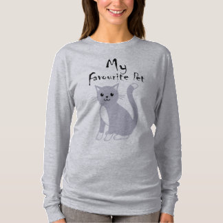 Mijn favoriete huisdier minimalistische kat lijnku t-shirt