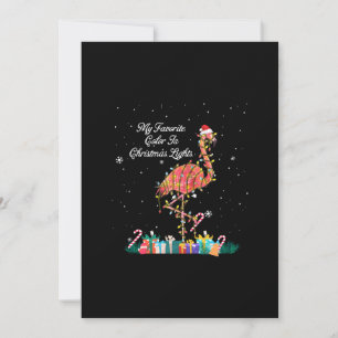 Mijn favoriete is kerstlichten kostuum flamingo feestdagenkaart
