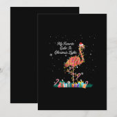 Mijn favoriete is kerstlichtjes kostuum flamingo feestdagenkaart (Voorkant / Achterkant)