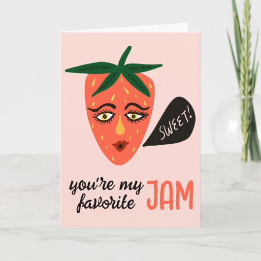 MIJN FAVORiete JAM Whimsical Zoete Aardbei Schatti Kaart (Voorkant)