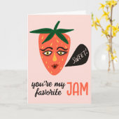 MIJN FAVORiete JAM Whimsical Zoete Aardbei Schatti Kaart (Gele Bloem)