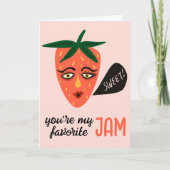 MIJN FAVORIETE JAM Whimsy Zoete Aardbei Schattig Kaart (Voorkant)