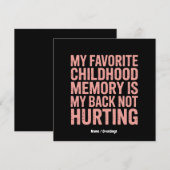 Mijn favoriete jeugdherinnering, mijn rug doet gee kaart (Voorkant / Achterkant)