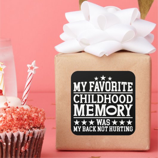 Mijn favoriete jeugdherinnering waren sarcastische vierkante sticker (Feest)