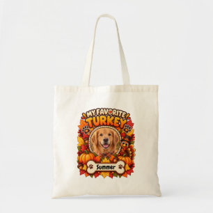 Mijn favoriete kalkoen Thanksgiving hondenfoto Tote Bag
