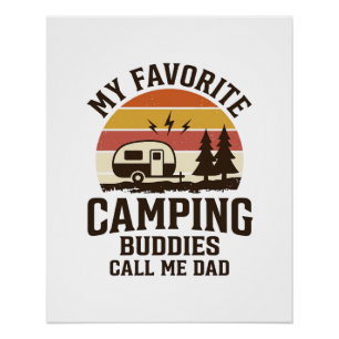 Mijn favoriete kampeerbuddies noemen me papa vecto perfect poster
