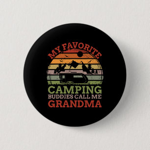Mijn favoriete kampeerbuddy's noemen me oma vader ronde button 5,7 cm