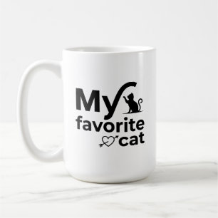 Mijn Favoriete Kat Minimalistische Typografie Mode Koffiemok