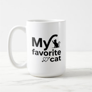 Mijn Favoriete Kat Minimalistische Typografie Mode Koffiemok