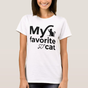 Mijn Favoriete Kat Minimalistische Typografie Mode T-shirt