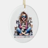 MIJN FAVORIETE KINDEREN HEBBEN BONT KITTY KATTEN KERAMISCH ORNAMENT (Rechts)