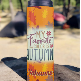 Mijn favoriete kleur is Autumn gepersonaliseerd si Thermosbeker