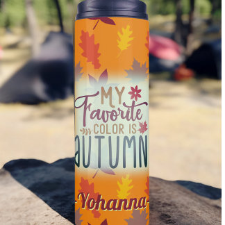 Mijn favoriete kleur is Autumn gepersonaliseerd si Thermosbeker