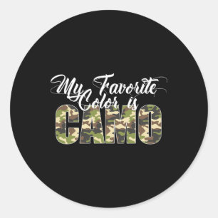 Mijn favoriete kleur is Camo Funny Camouflage Hunt Ronde Sticker