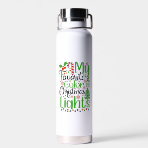 Mijn favoriete kleur is Christmas Lights-55667 Waterfles