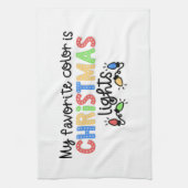 Mijn favoriete kleur is Christmas Lights-67688 Theedoek (Verticaal)
