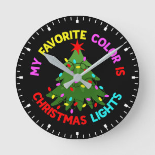 Mijn favoriete kleur is Christmas Lights-78678 Ronde Klok