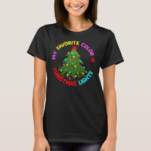 Mijn favoriete kleur is Christmas Lights-78678 T-shirt (Voorkant)
