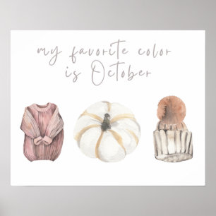 Mijn favoriete kleur is de herfst van de Herfst va Poster