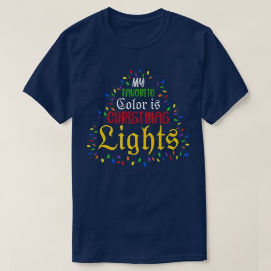Mijn favoriete kleur is de kerstlampboom t-shirt (Design voorkant)