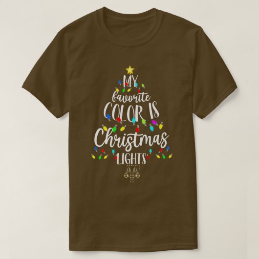 Mijn favoriete kleur is de kerstlampvoet t-shirt (Design voorkant)