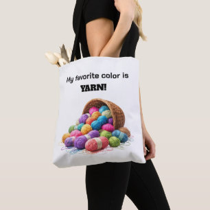 Mijn favoriete kleur is garen tote bag