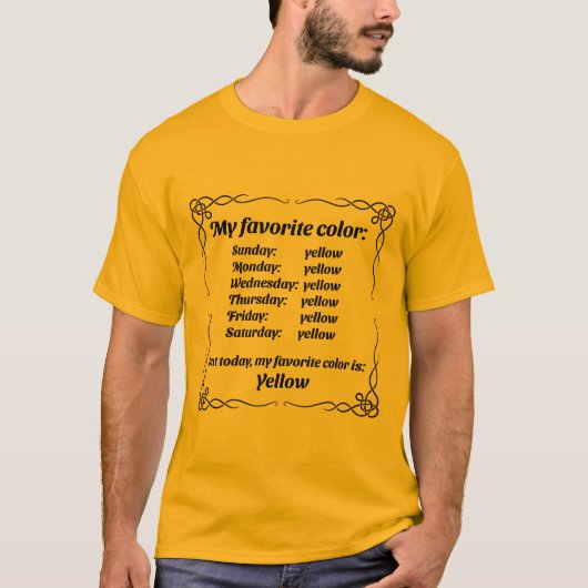 Mijn favoriete kleur is geel t-shirt (Voorkant)