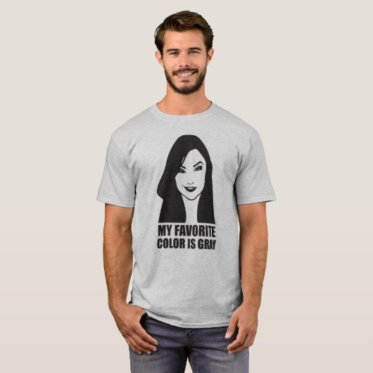 Mijn favoriete kleur is grijs t-shirt (Voorkant volledig)