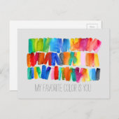 Mijn favoriete kleur is je regenboogkunst briefkaart (Voorkant / Achterkant)