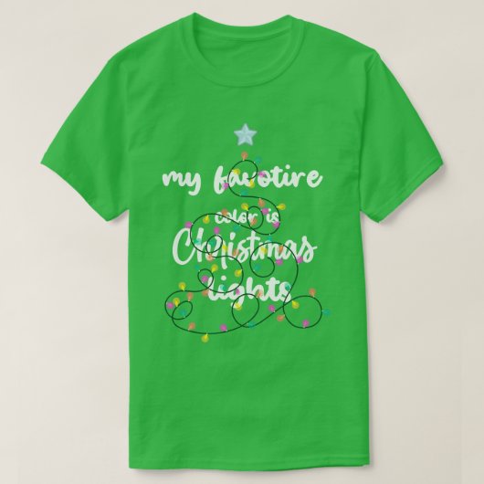 Mijn favoriete kleur is kerst licht shirt beste ch (Design voorkant)