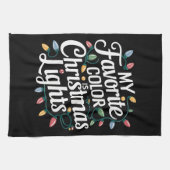 Mijn favoriete kleur is kerstfeestdag met kerstlam theedoek (Horizontaal)