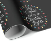 Mijn favoriete kleur is kerstlampjes feestdag cadeaupapier (Rol Hoek)