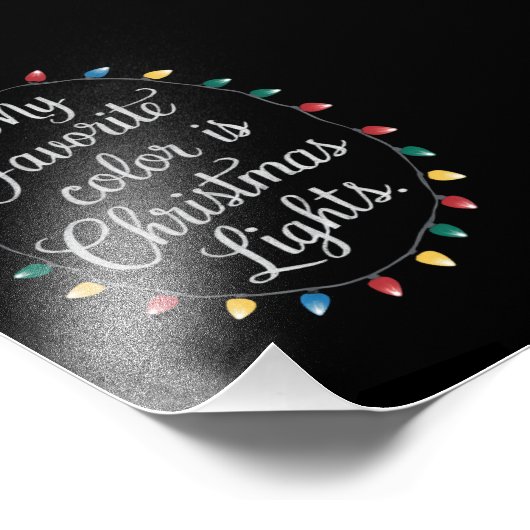 Mijn favoriete kleur is kerstlampjes feestdag foto afdruk (Hoek)